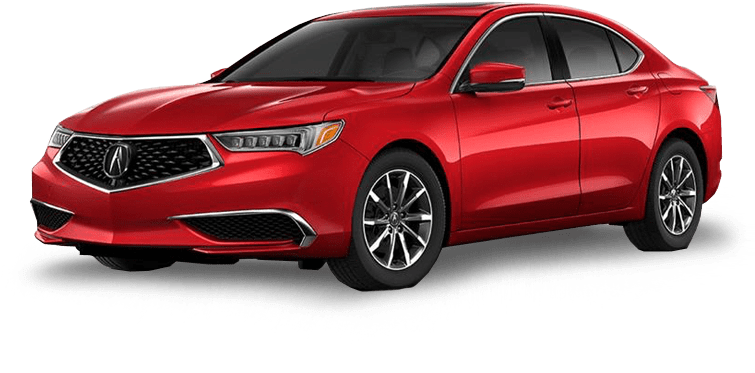 Red Acura Sedan Profile View PNG Image