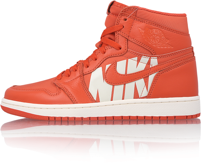 Red Air Jordan1 High Top Sneaker PNG Image