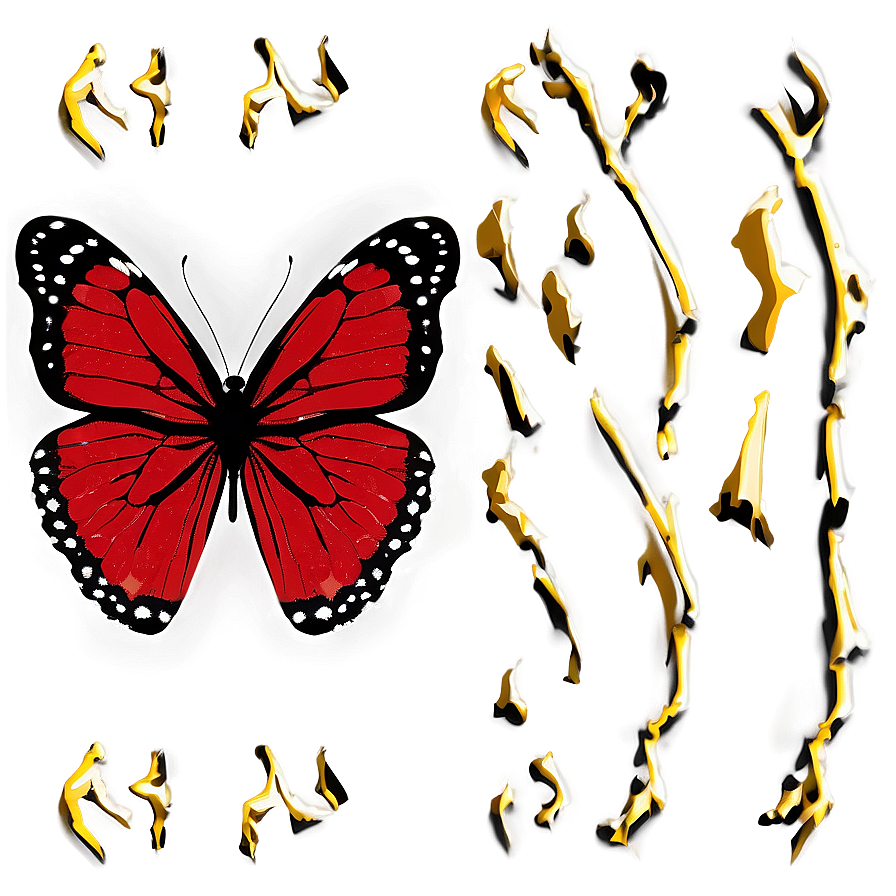 Red And Black Butterfly Png 06122024 PNG Image