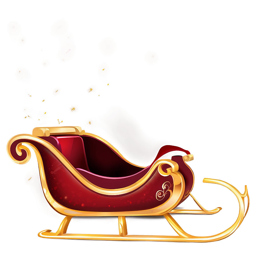 Red And Gold Christmas Sleigh Png 06292024 PNG Image