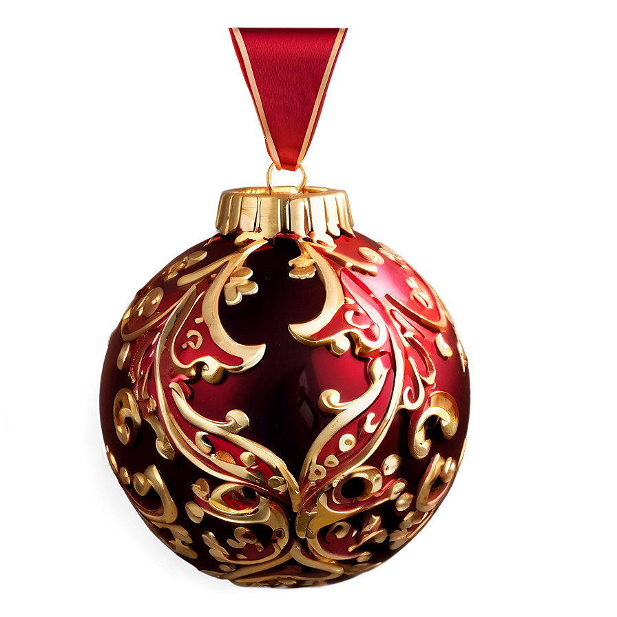 Red And Gold Ornament Png Ahe PNG Image