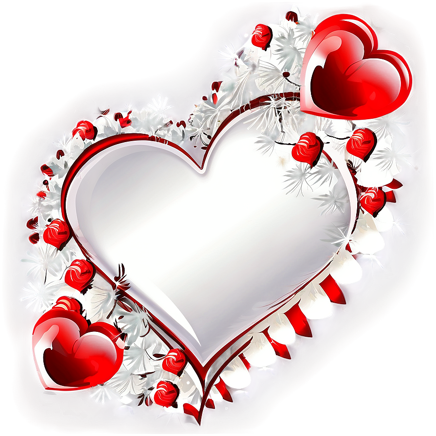 Red And White Valentine Heart Png Aqt96 PNG Image