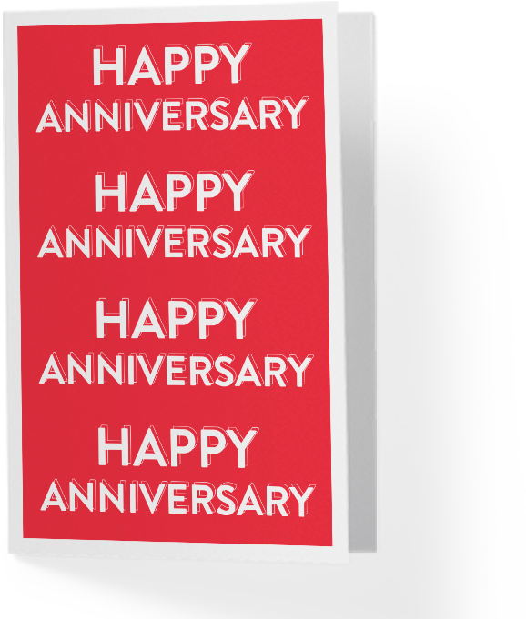 Red Anniversary Card PNG Image