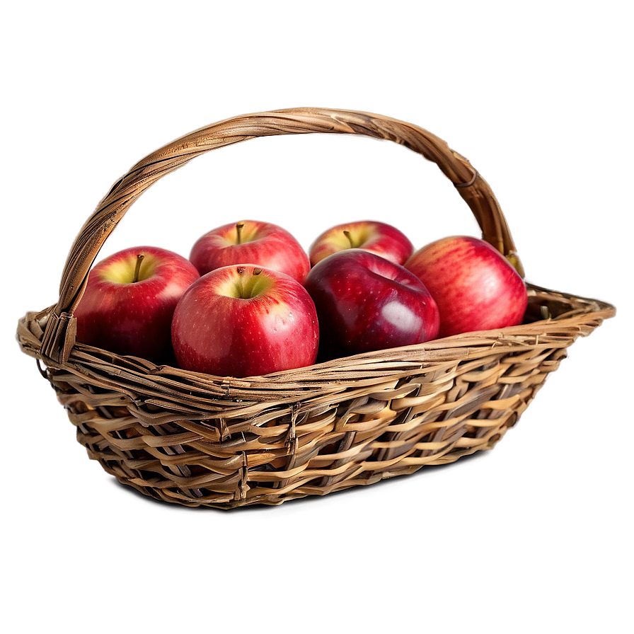 Red Apple Basket Png Nvd PNG Image