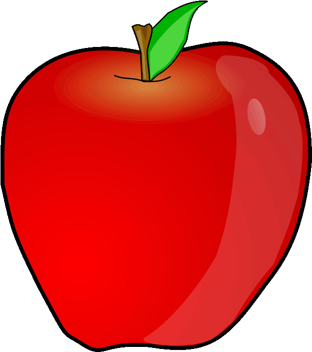 Red Apple Cartoon Illustration PNG Image