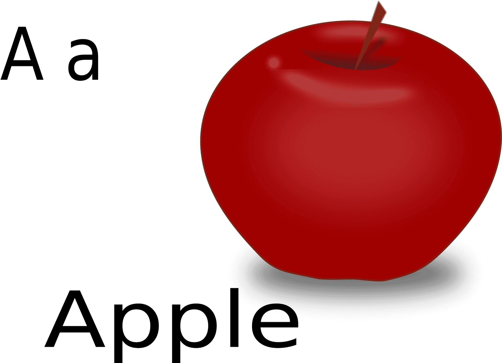 Red Apple Educational Illustration PNG Image