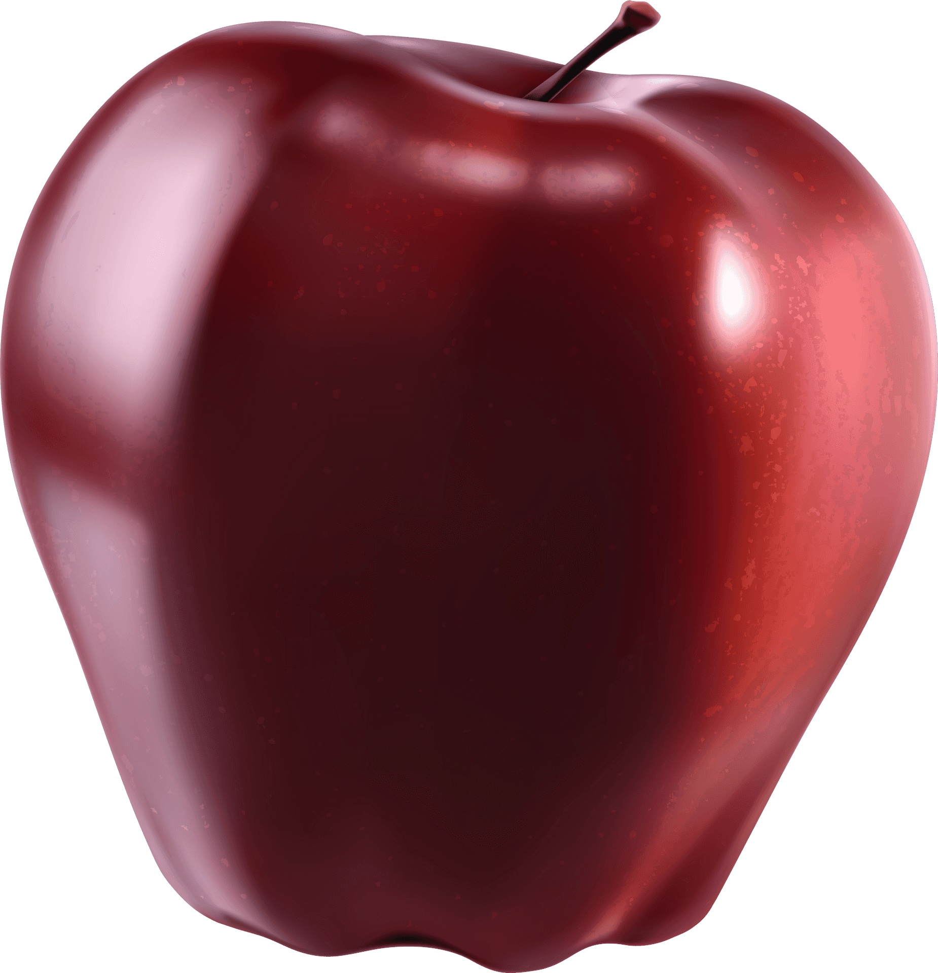 Red Apple3 D Render PNG Image