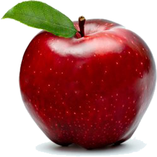 Red Applewith Leaf PNG Image