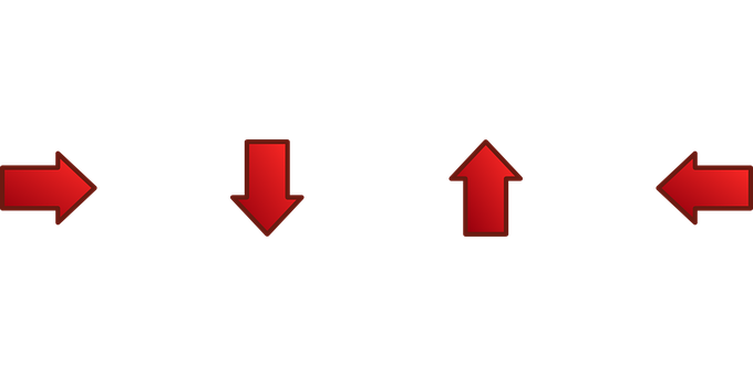 Red Arrow Directions Black Background PNG Image