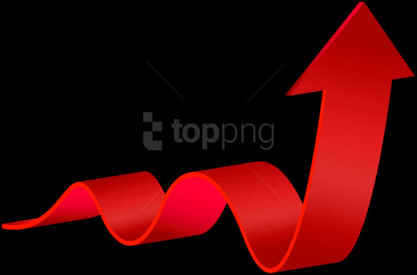 Red Arrow Upward Graphic PNG Image