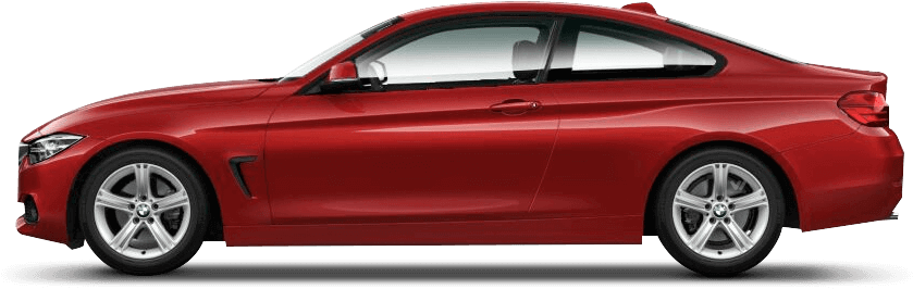 Red B M W4 Series Coupe Side View PNG Image