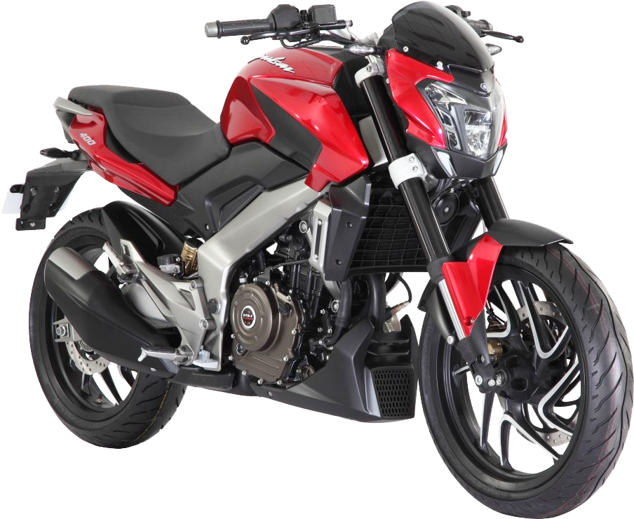 Red Bajaj Pulsar Motorcycle Transparent Background PNG Image