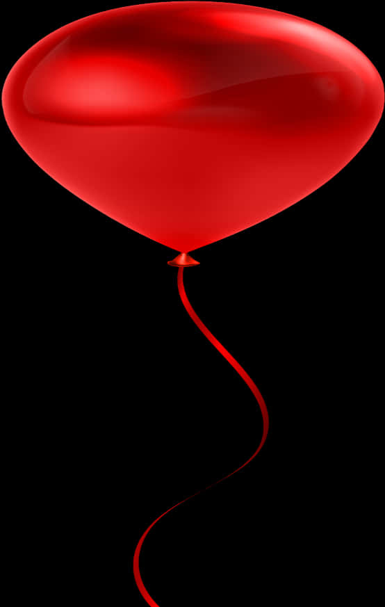 Red Balloonon Black Background PNG Image