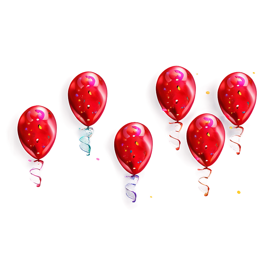 Red Balloons With Glitter Png 49 PNG Image