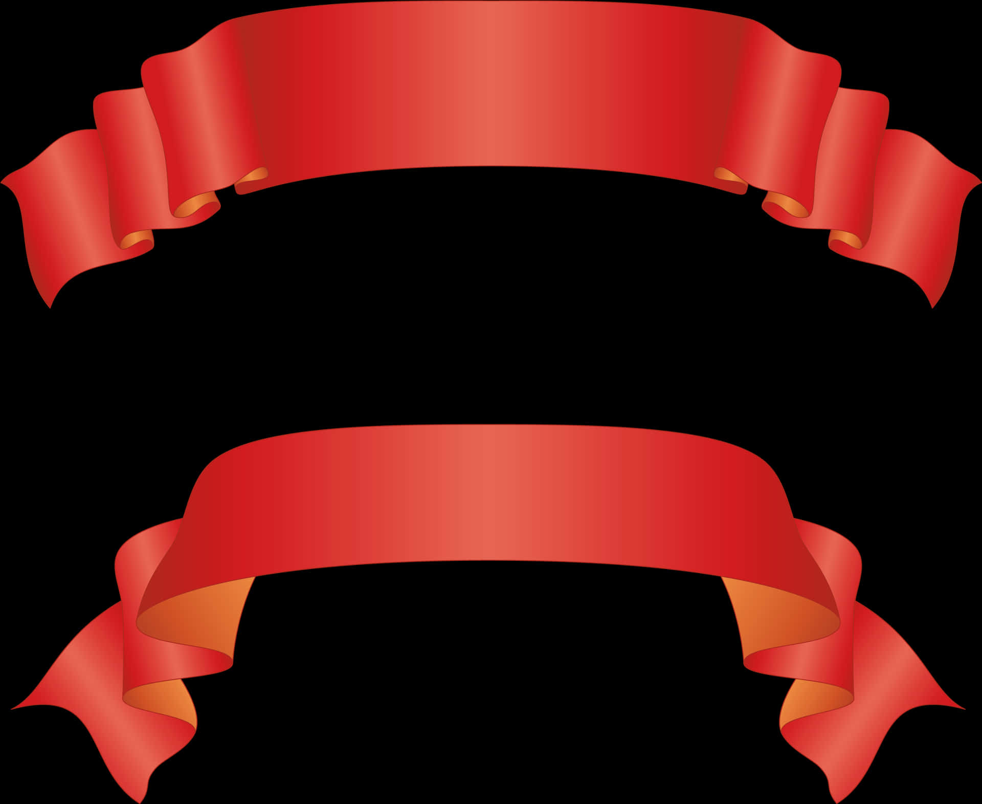 Red Banner Ribbons Graphic PNG Image