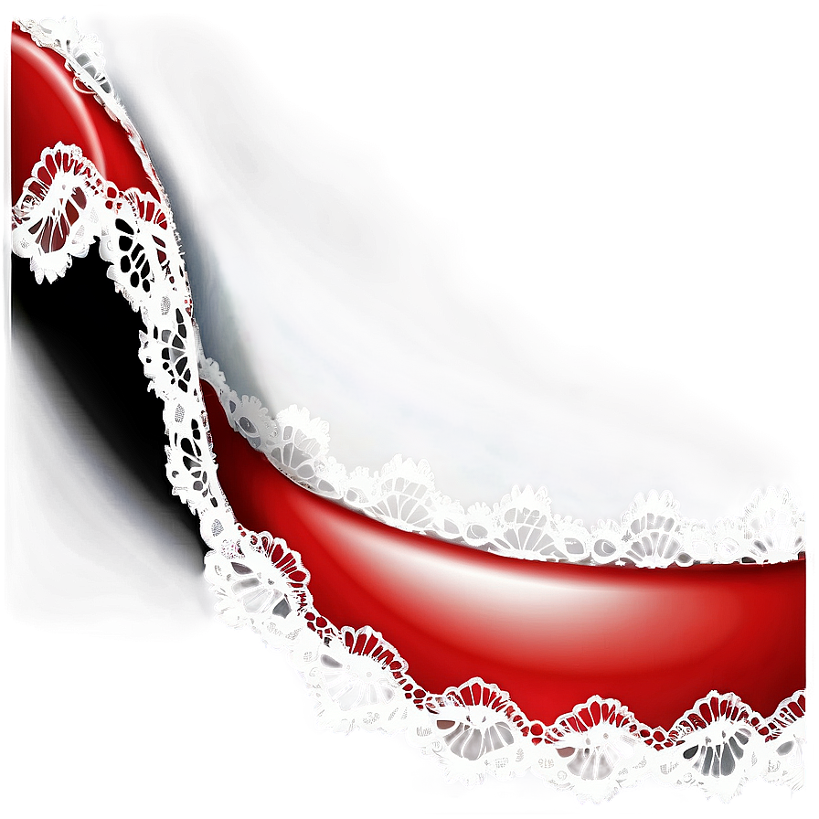 Red Banner With Lace Edge Png Gsp44 PNG Image