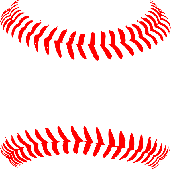 Red Baseball Stitches Graphic PNG Image