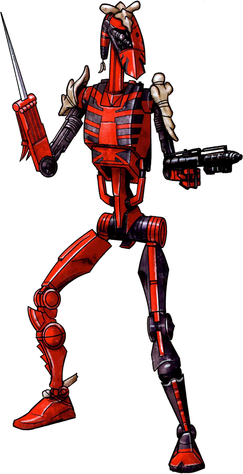 Red Battle Droid Illustration PNG Image