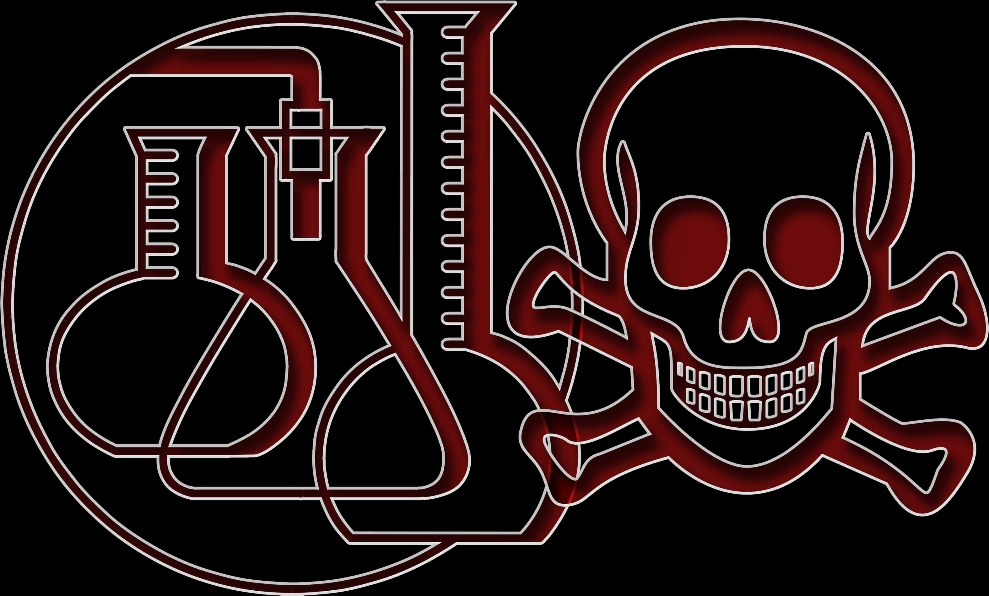 Red Black Chemistry Skulland Crossbones PNG Image