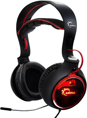 Red Black Gaming Headset PNG Image