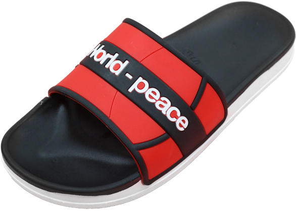 Red Black Peace Slide Sandal PNG Image