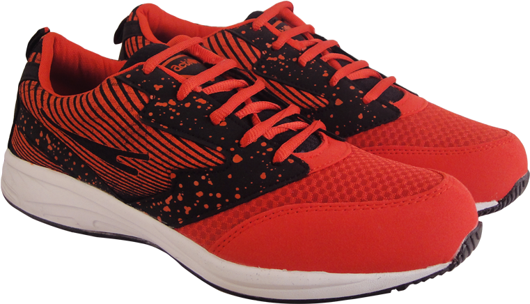 Red Black Sports Shoes PNG Image