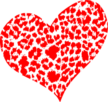 Red Black Textured Heart PNG Image