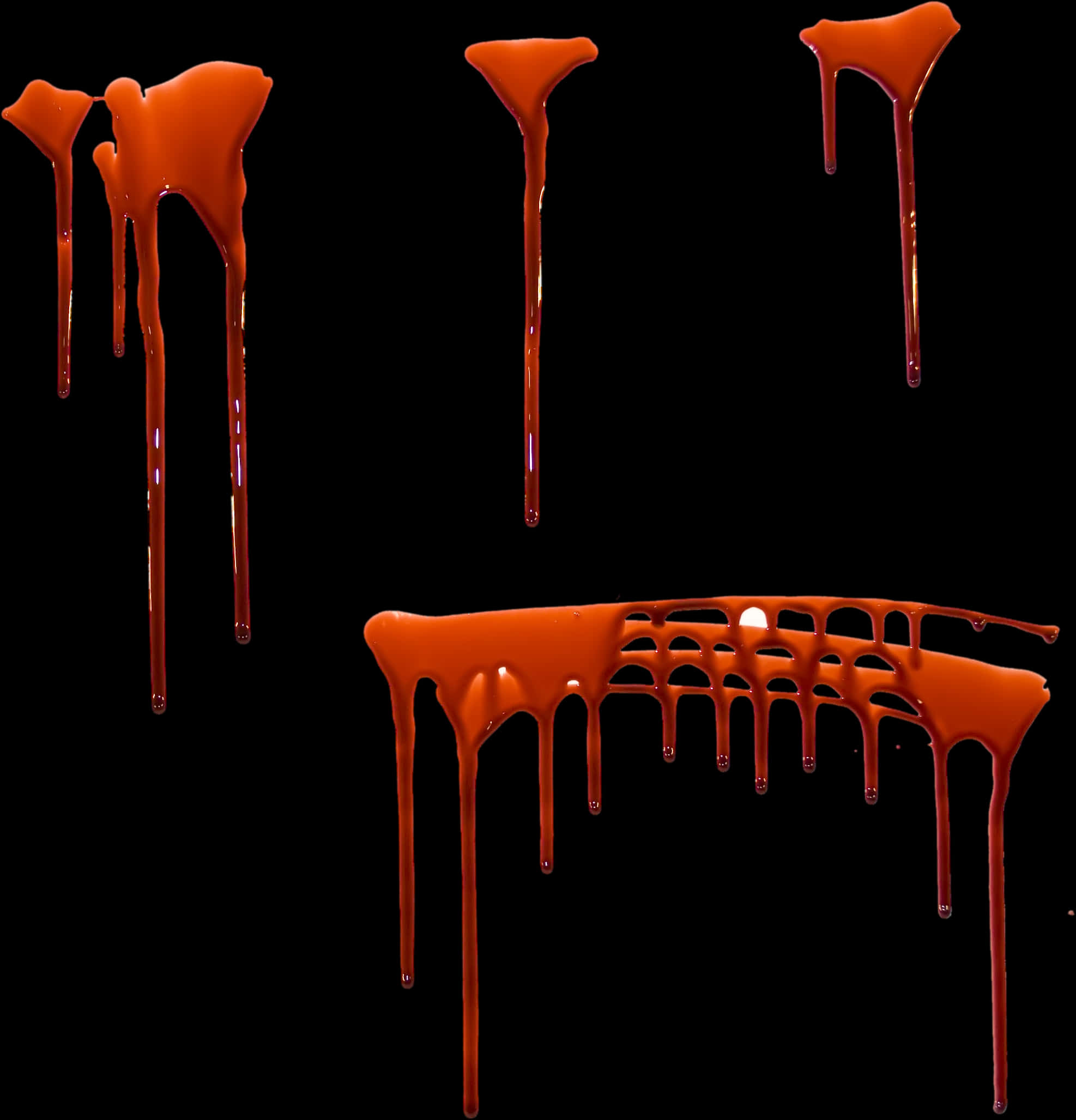 Red Blood Drips Isolatedon Black PNG Image