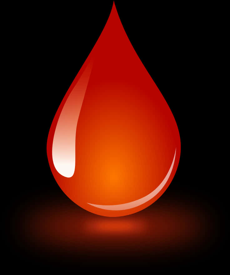 Red Blood Drop Illustration PNG Image