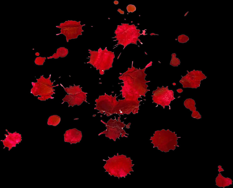 Red Blood Splatter Black Background PNG Image