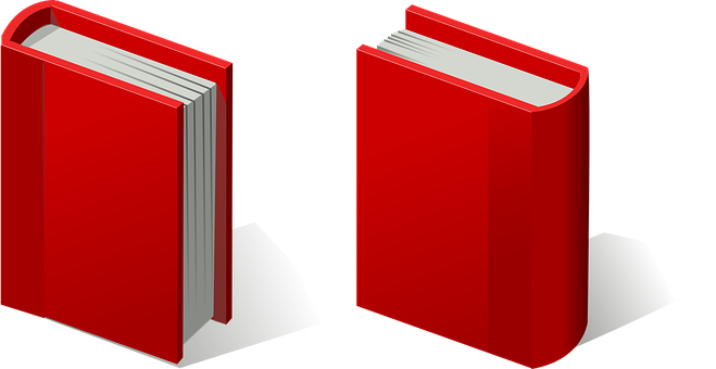 Red Books Illustration PNG Image