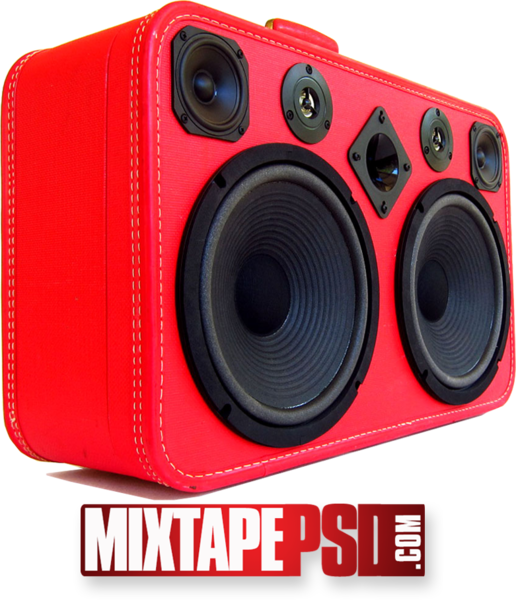 Red Boombox Speakers PNG Image