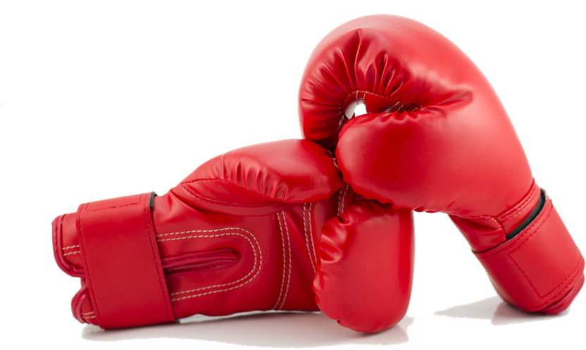 Red Boxing Gloves Crossed PNG Image