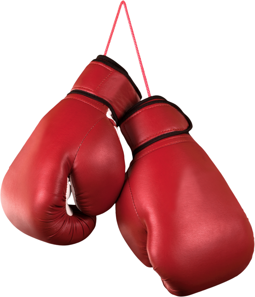 Red Boxing Gloves Hanging PNG Image