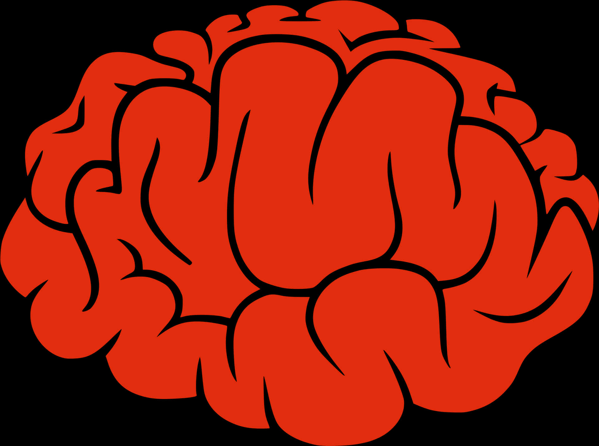 Red Brain Vector Illustration PNG Image