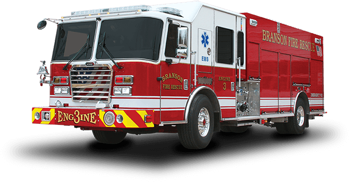 Red Branson Fire Rescue Truck PNG Image