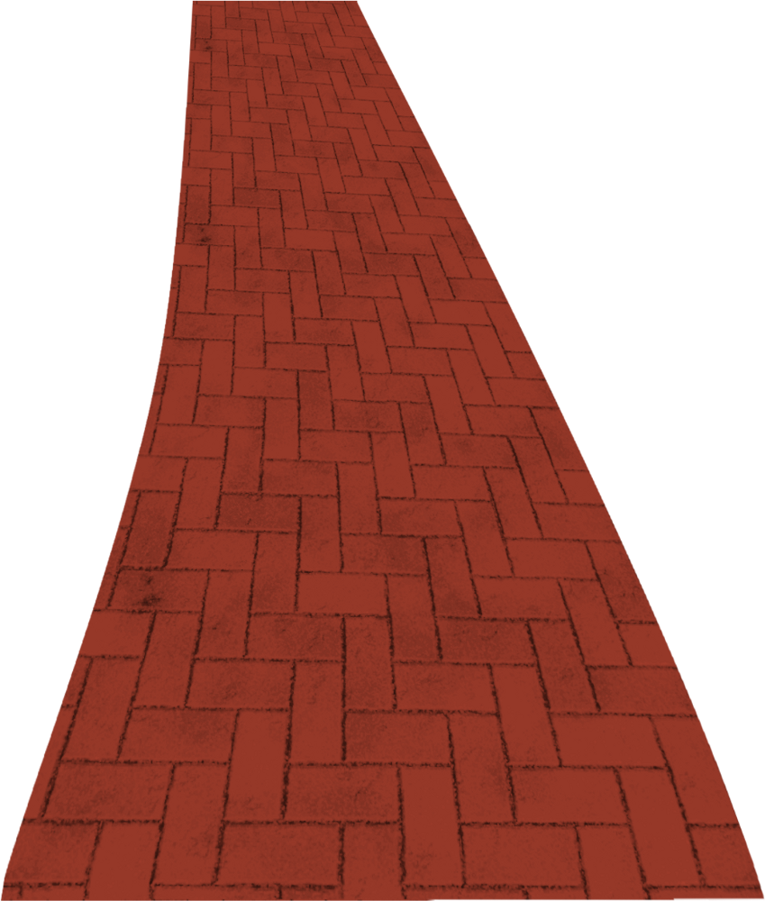 Red Brick Road Perspective View PNG Image