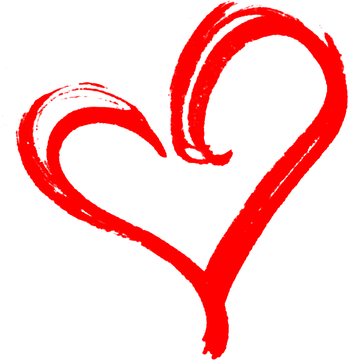 Red Brushstroke Heart Shaped Art PNG Image