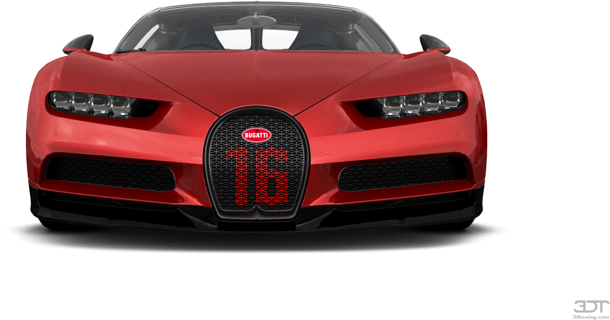 Red Bugatti Chiron Front View PNG Image