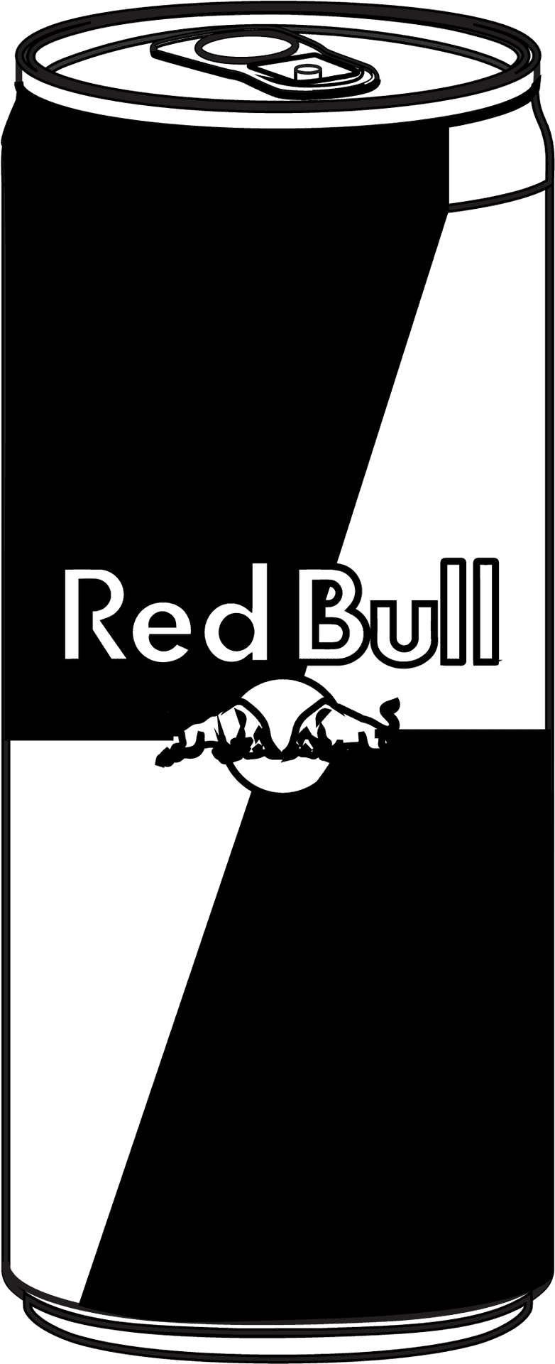 Red Bull Can Vector Illustration PNG Image