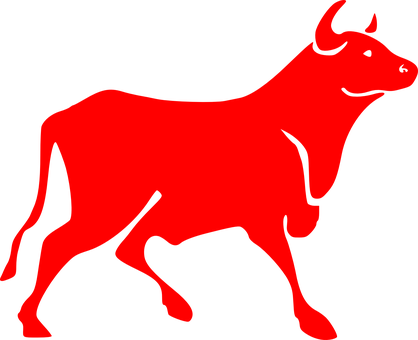 Red Bull Silhouette Graphic PNG Image