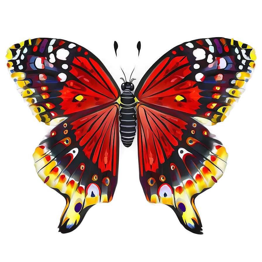 Red Butterfly C PNG Image