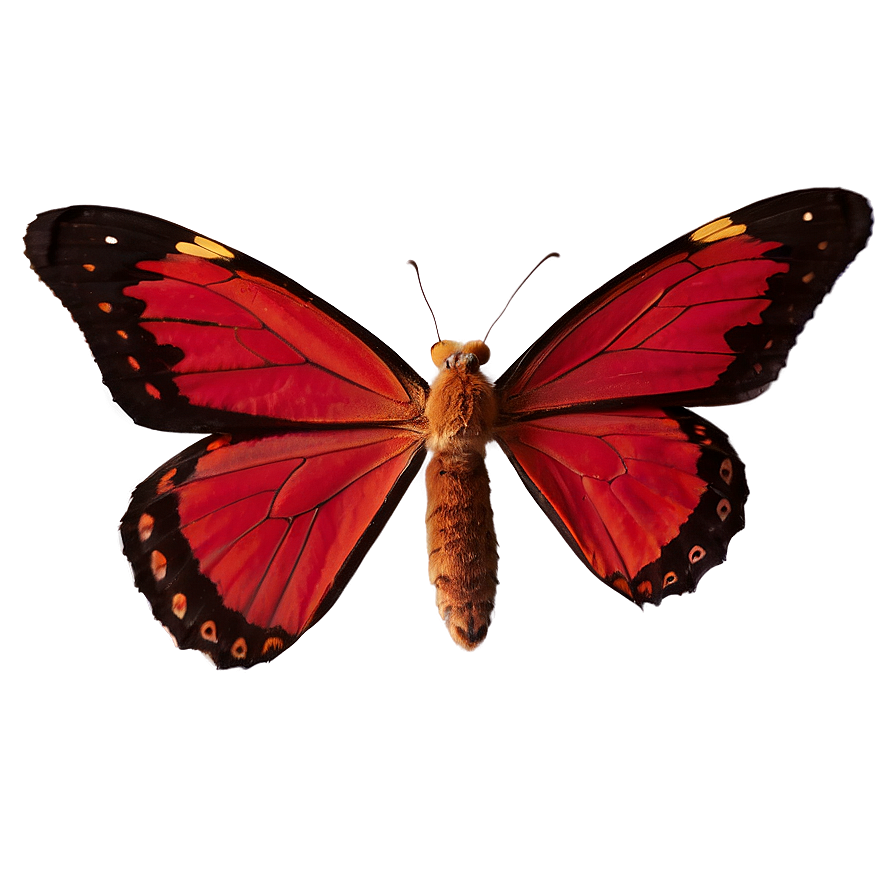 Red Butterfly Close-up Png 7 PNG Image