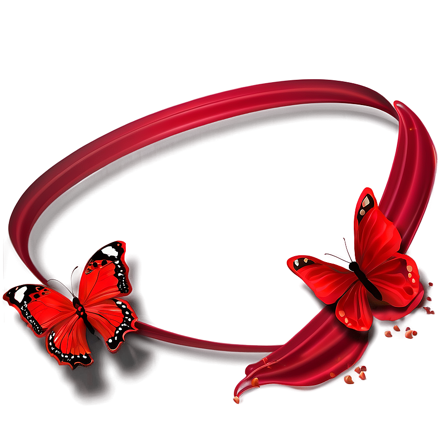 Red Butterfly Decoration Png Jfc PNG Image