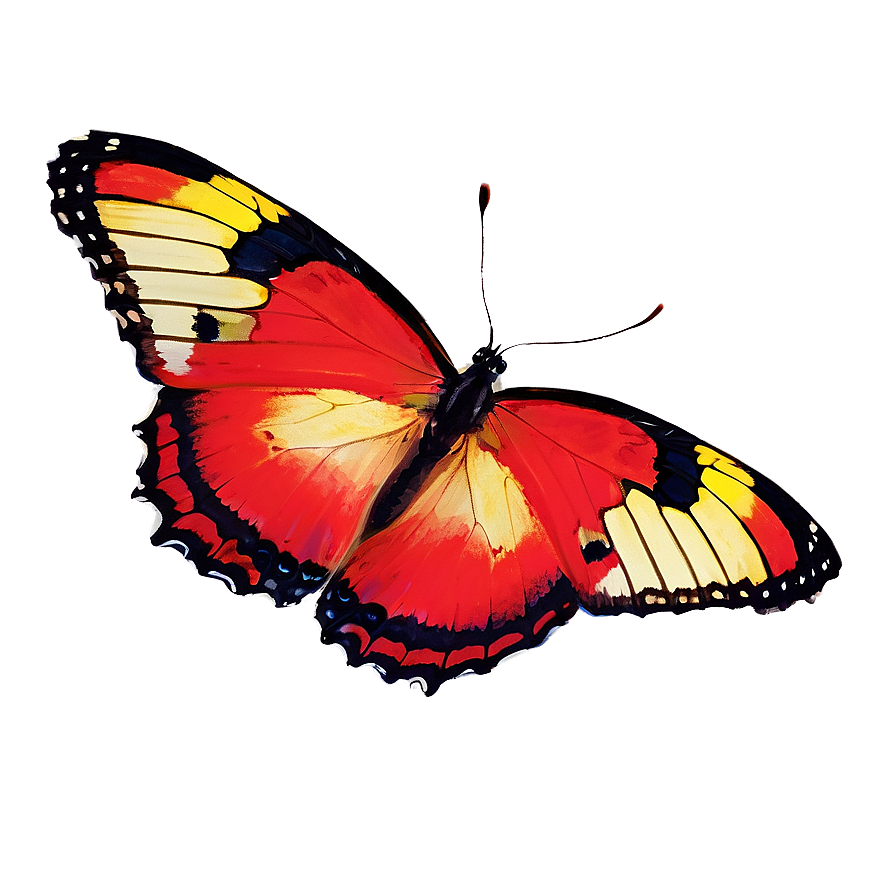 Red Butterfly In Flight Png 61 PNG Image