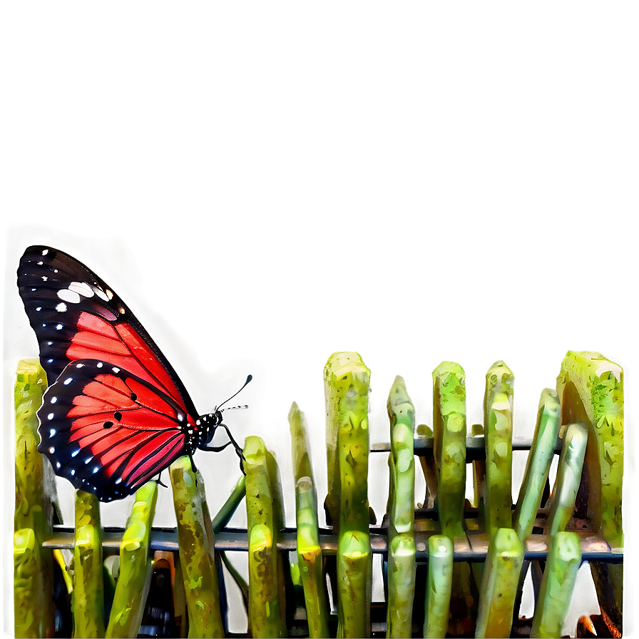 Red Butterfly Landing Png 06122024 PNG Image