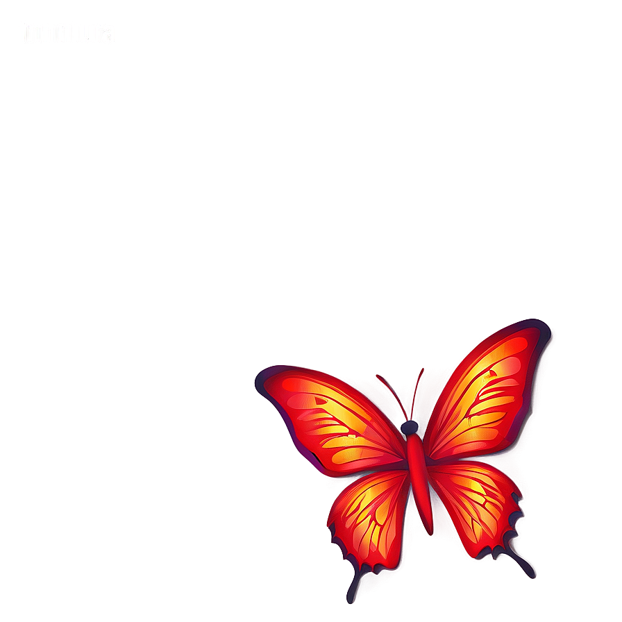 Red Butterfly Outline Png 18 PNG Image