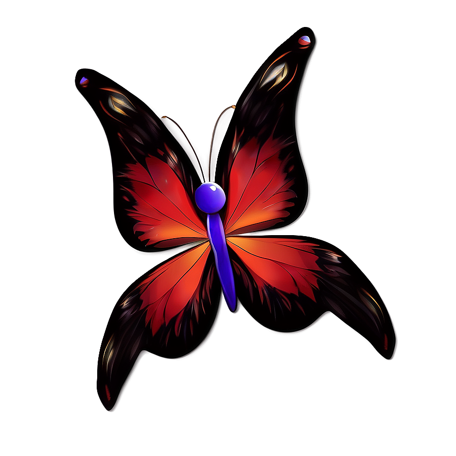 Red Butterfly Pattern Png Dif84 PNG Image