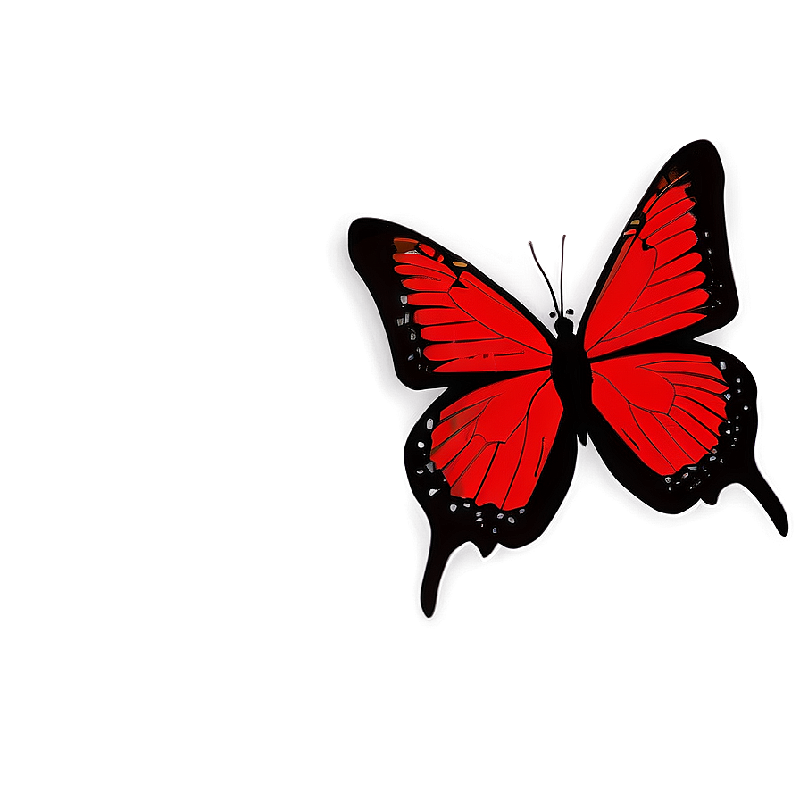 Red Butterfly Silhouette Png Lwj41 PNG Image