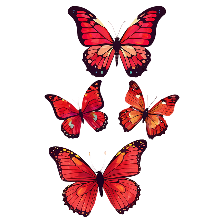 Red Butterfly Sticker Png Daj65 PNG Image